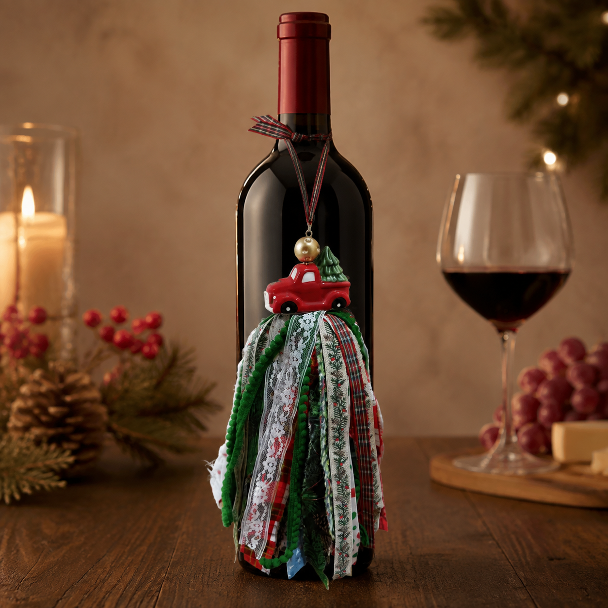 Christmas Tree Truck 01-red-truck 04-wine-bottle