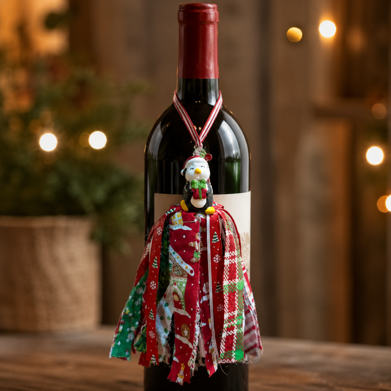 Penguin's Christmas Present 09-penguin-gift 04-wine-bottle