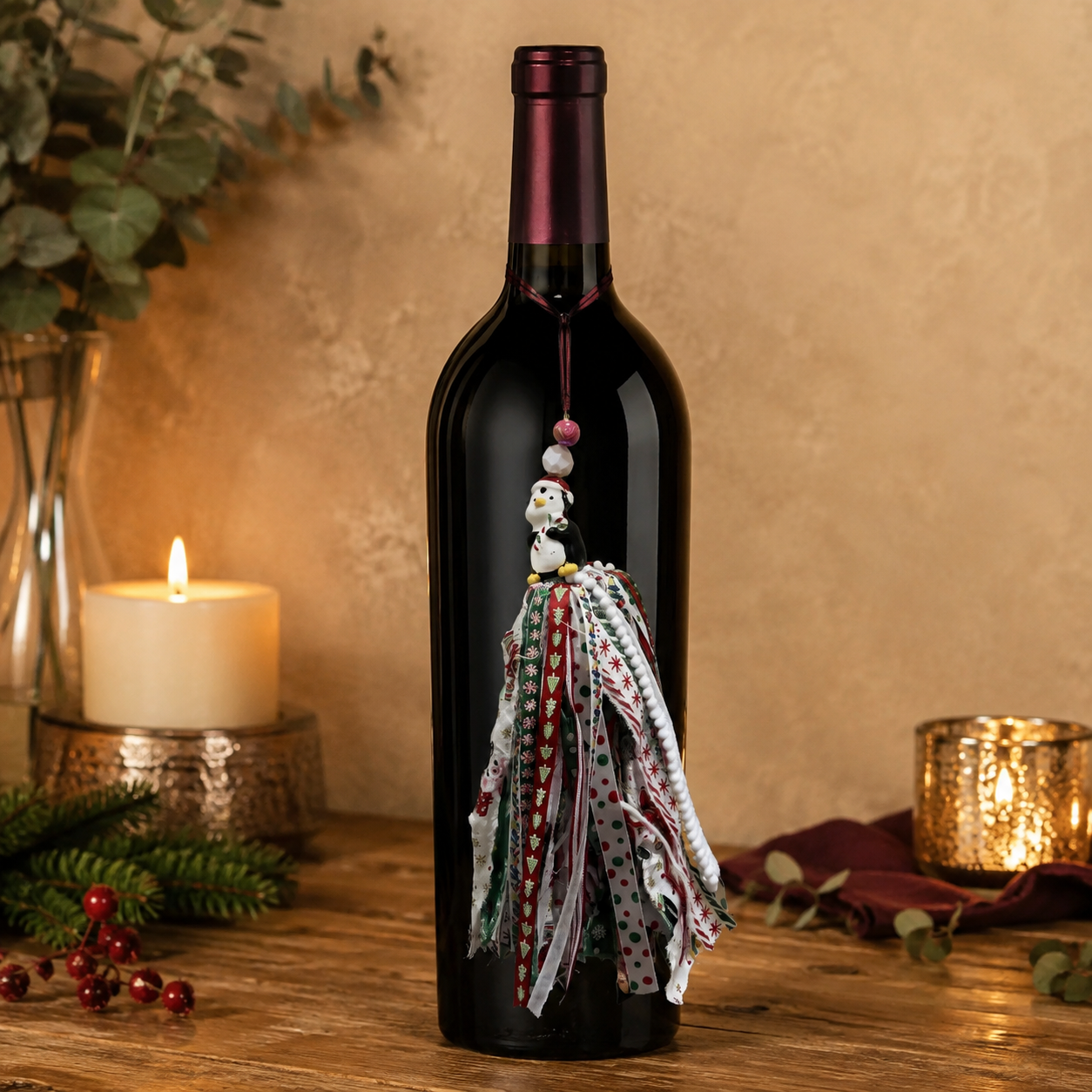 Snowy Christmas 10-penguin-pair 04-wine-bottle