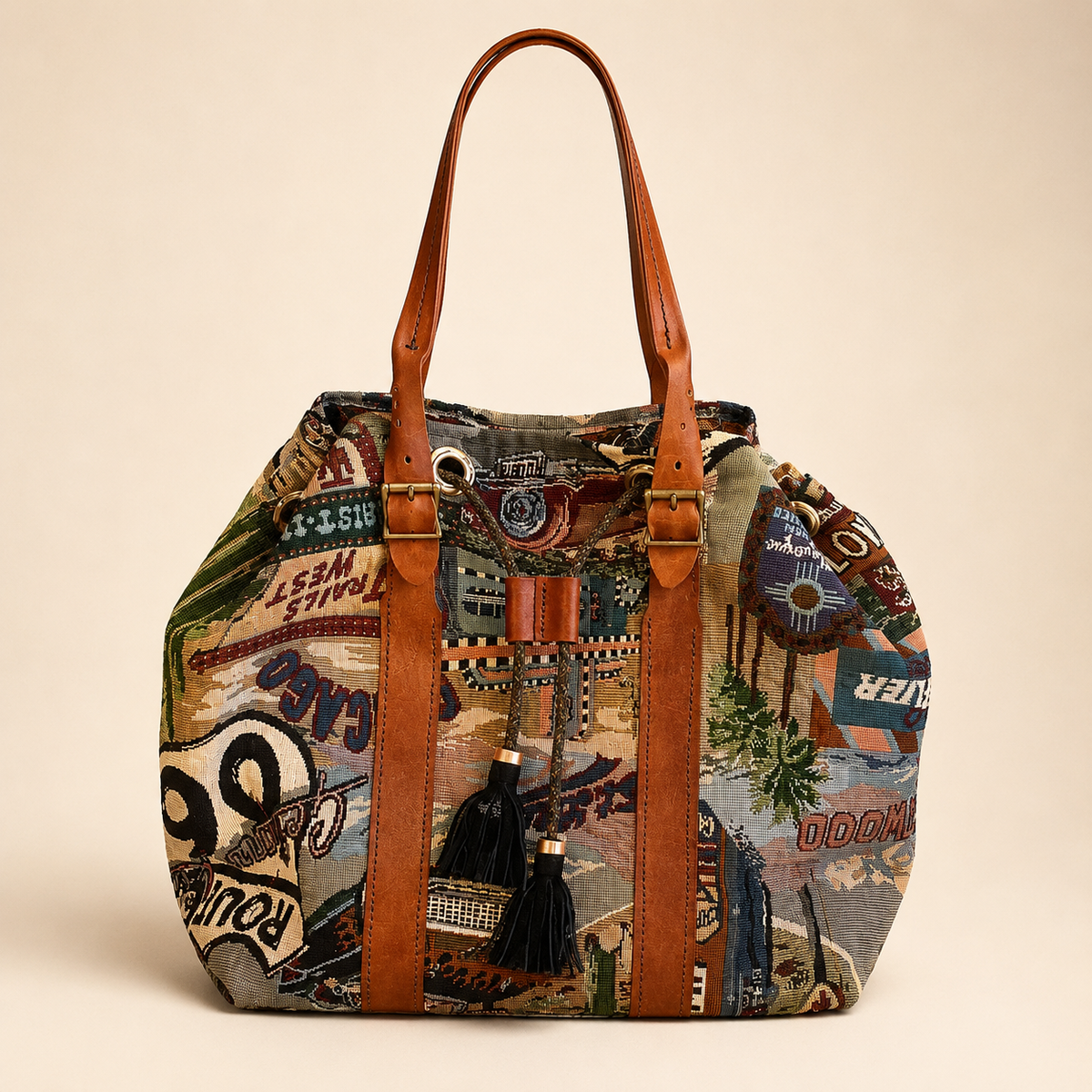 Leather/ Canvas Tote