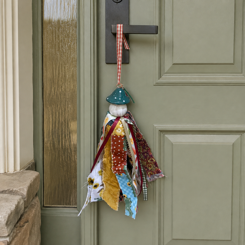 Harvest Hues Mushroom — Fall Door Tassel