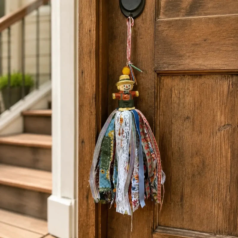 Harvest Sweethearts Scarecrow — Fall Door Tassel