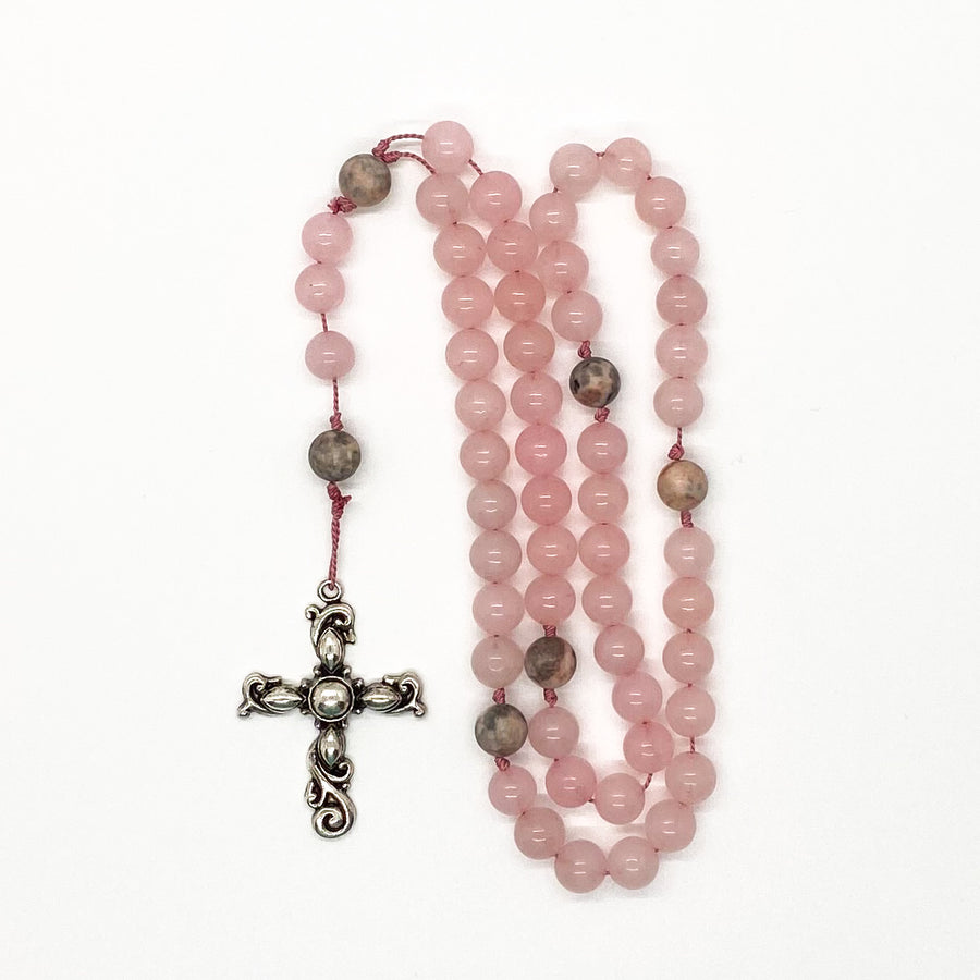Rose Quartz and Jasper Rosary