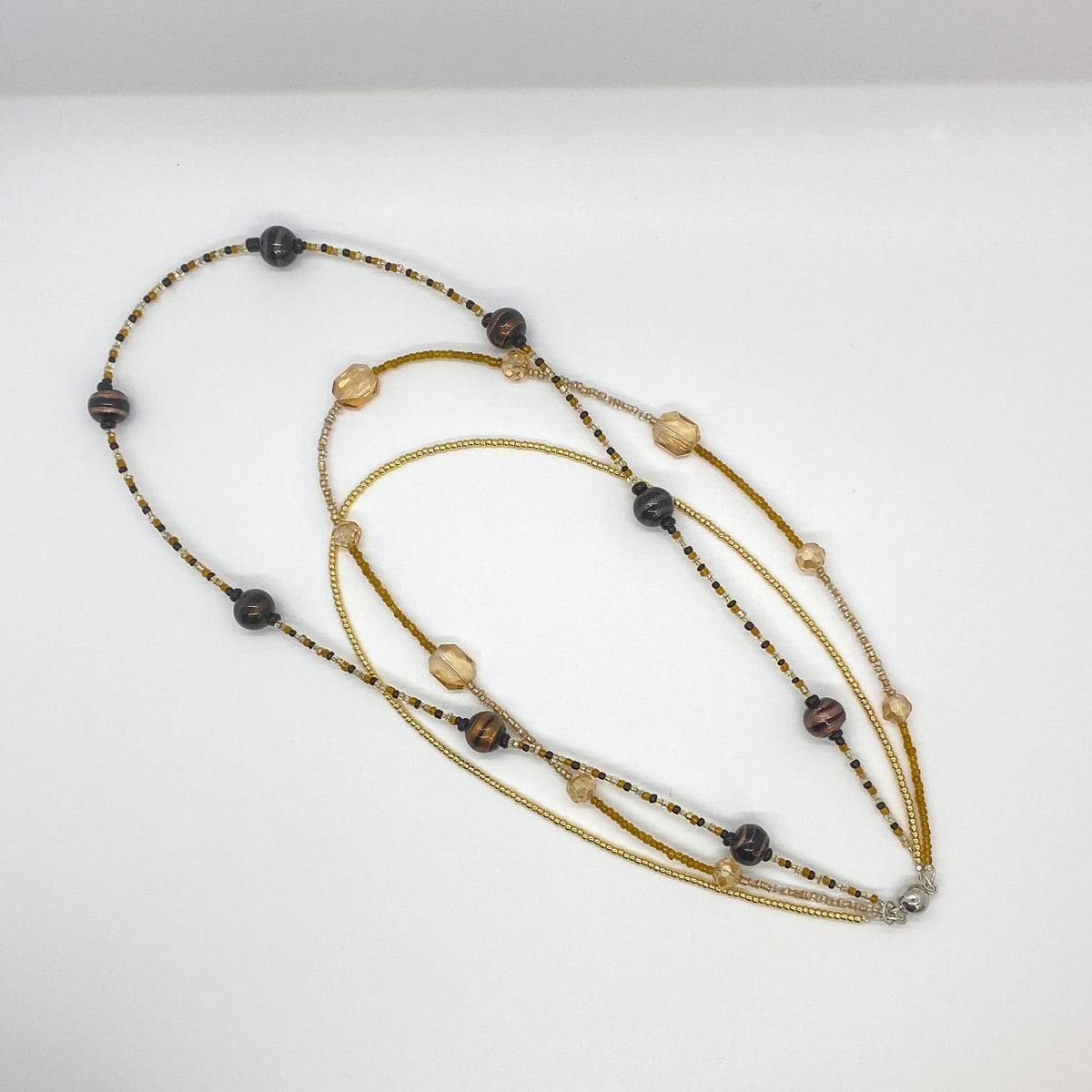 Gold and Black Tiered Necklace