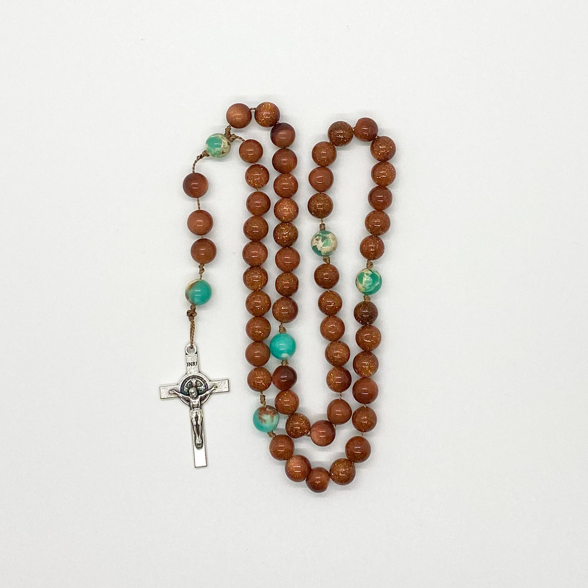 Green Agalmatolite and Goldstone