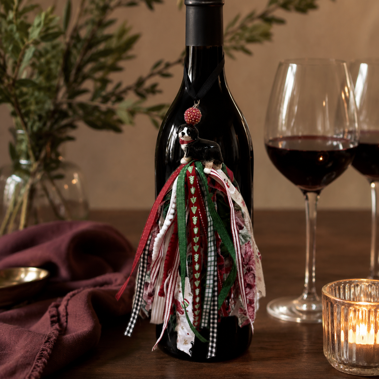 Christmas Puppy 06-black-dog 04-wine-bottle