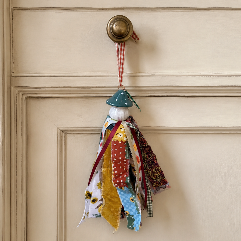 Harvest Hues Mushroom — Fall Door Tassel