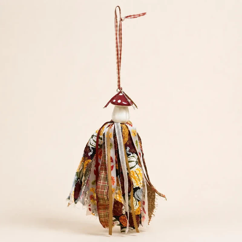 Harvest Hues Mushroom — Fall Door Tassel