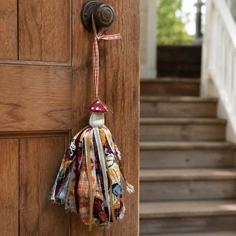 Harvest Hues Mushroom — Fall Door Tassel