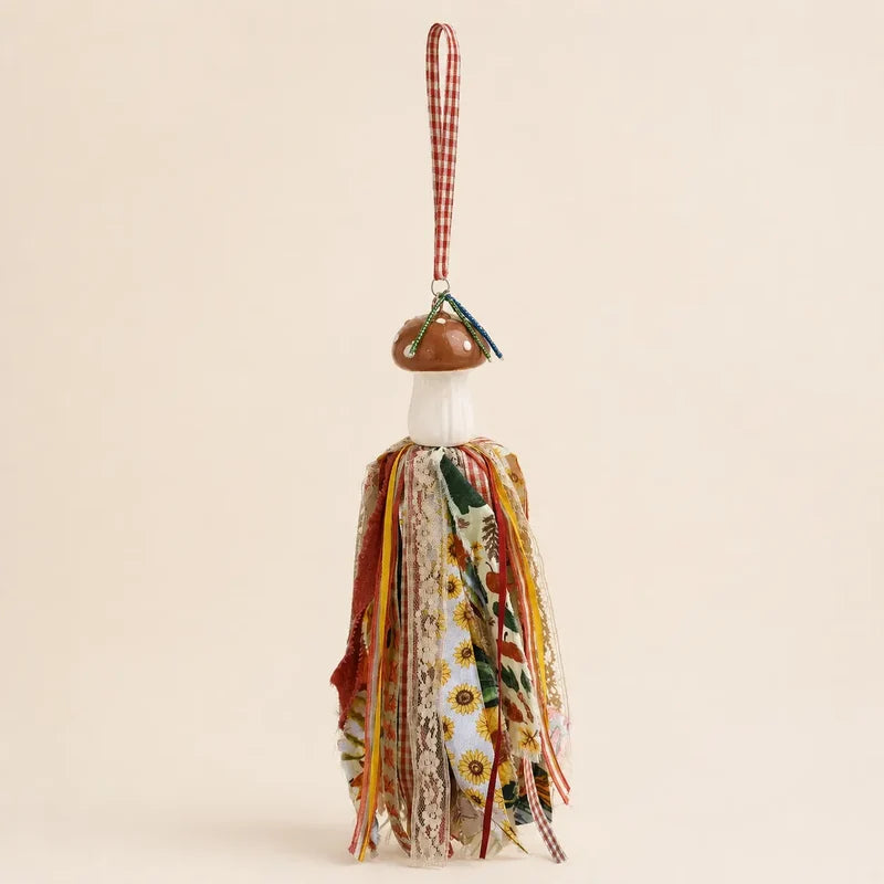 Harvest Hues Mushroom — Fall Door Tassel