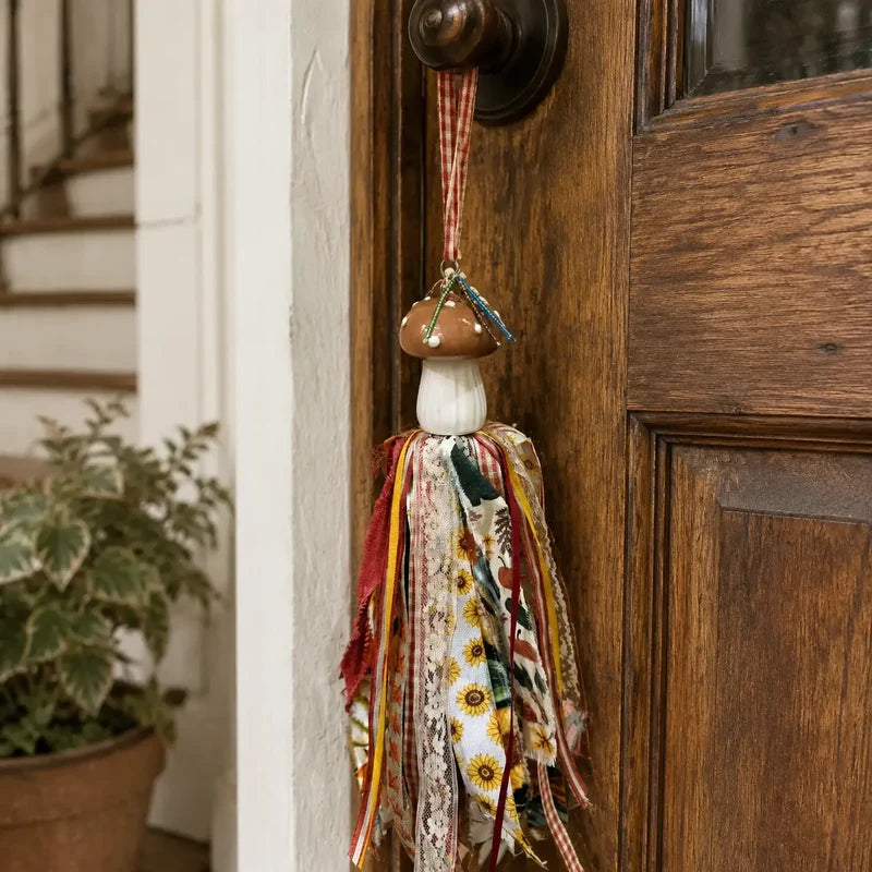 Harvest Hues Mushroom — Fall Door Tassel