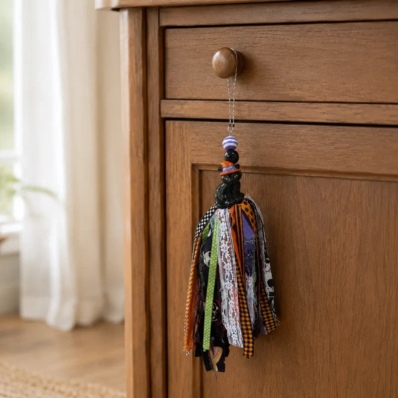 Bewitched Kitty — Halloween Door Tassel