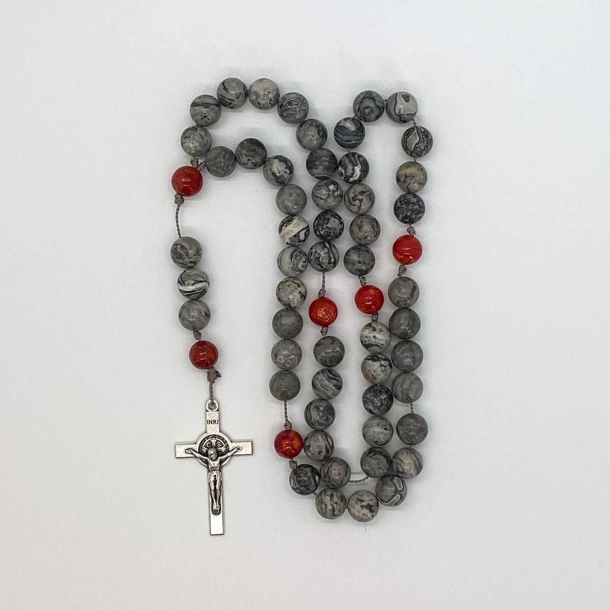 Picasso Jasper and Red Jasper Rosary