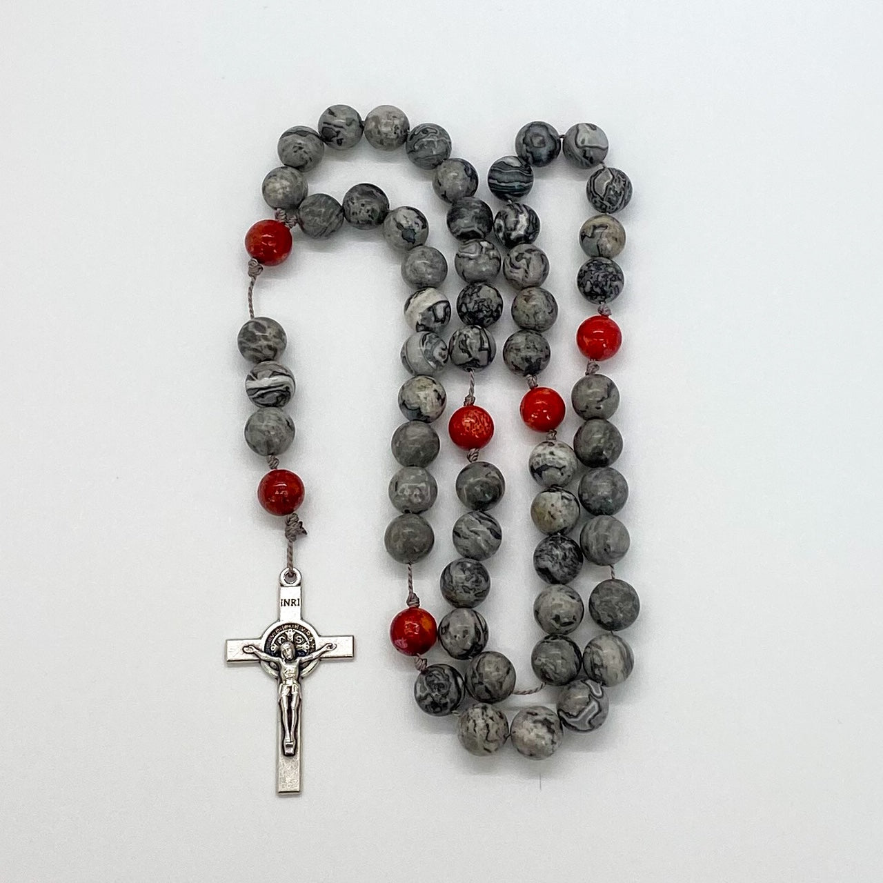 Picasso Jasper and Red Jasper Rosary