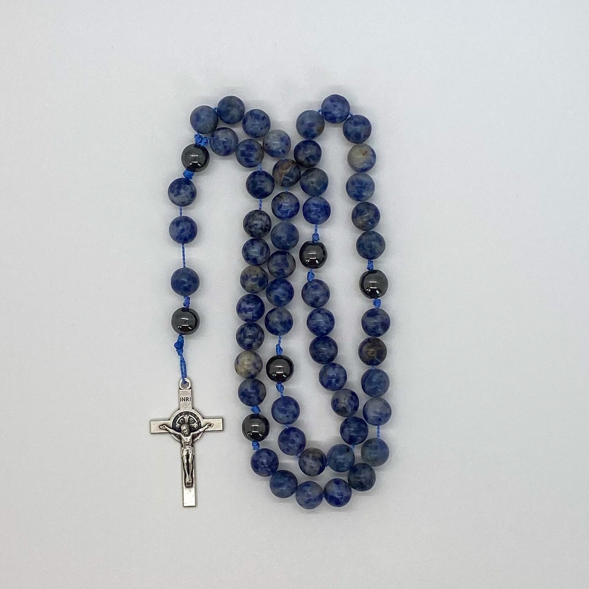 Sodalite and Hematite Rosary