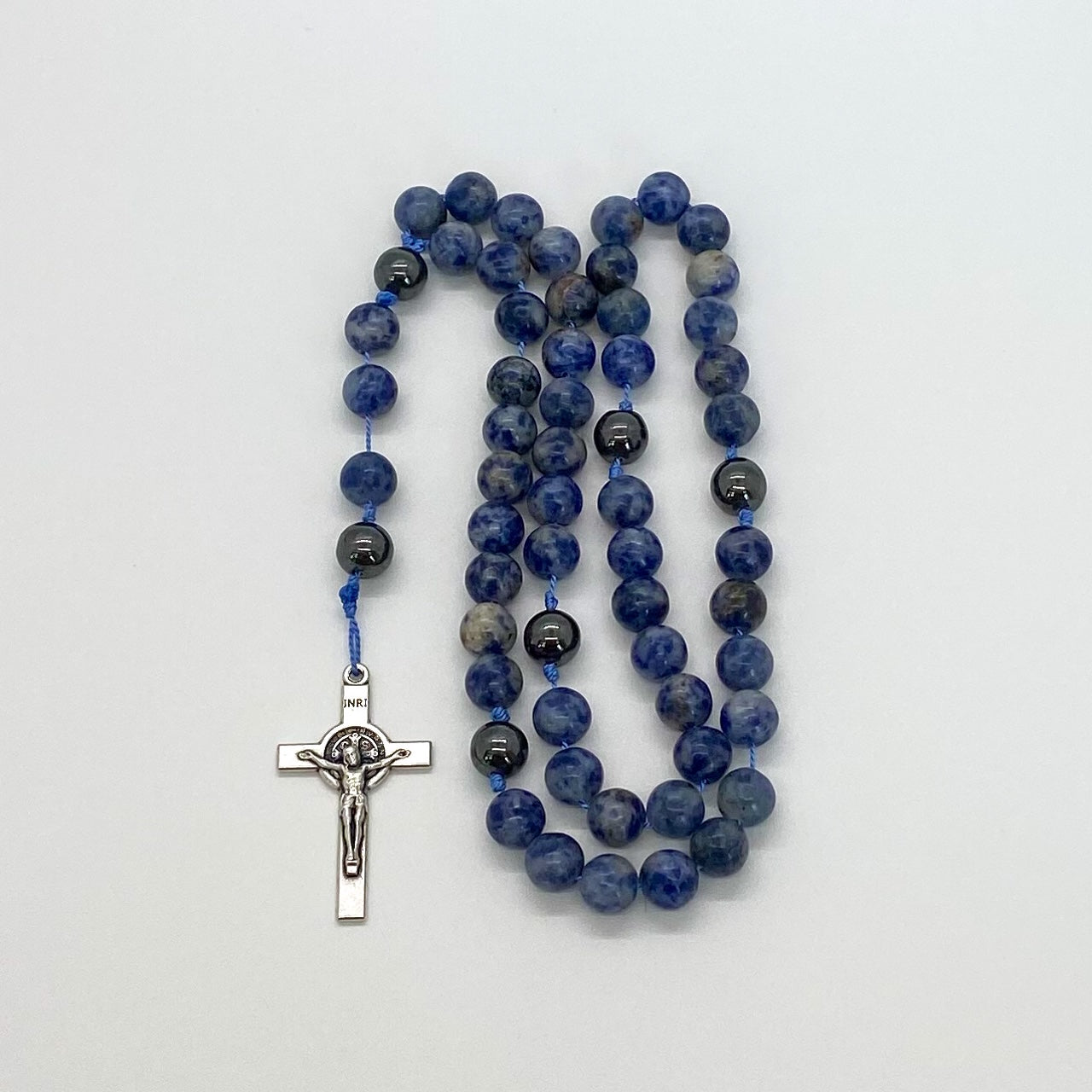 Sodalite and Hematite Rosary
