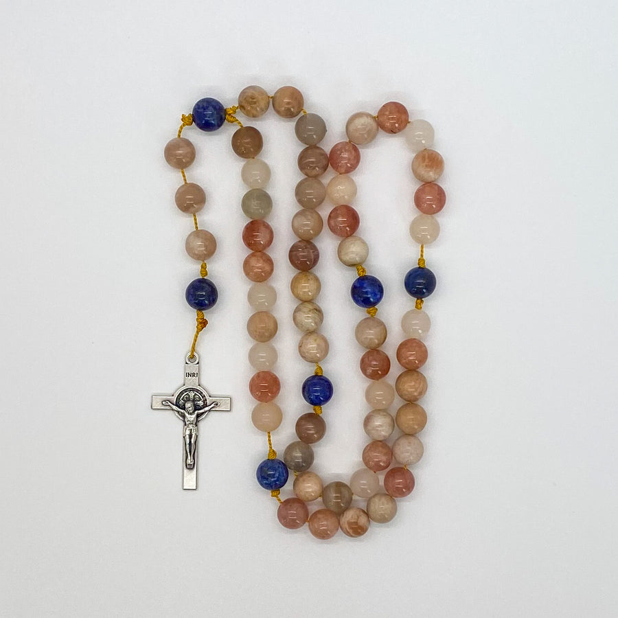 Sunstone and Chrysocolla Rosary