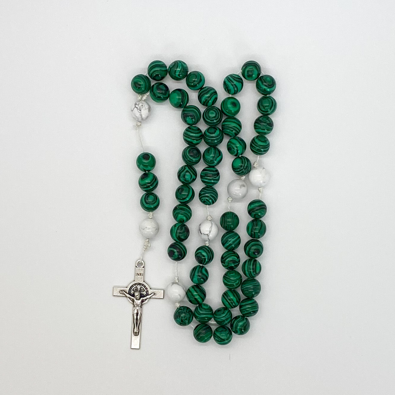 Howlite and Malachite Rosary
