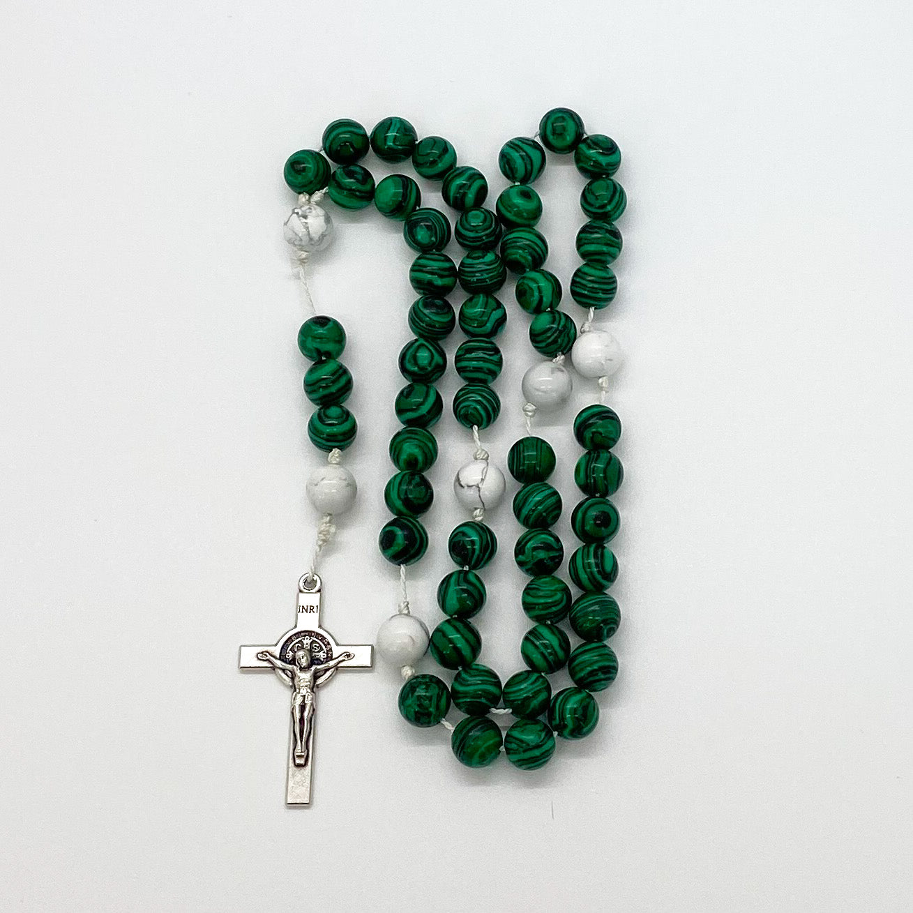 Howlite and Malachite Rosary
