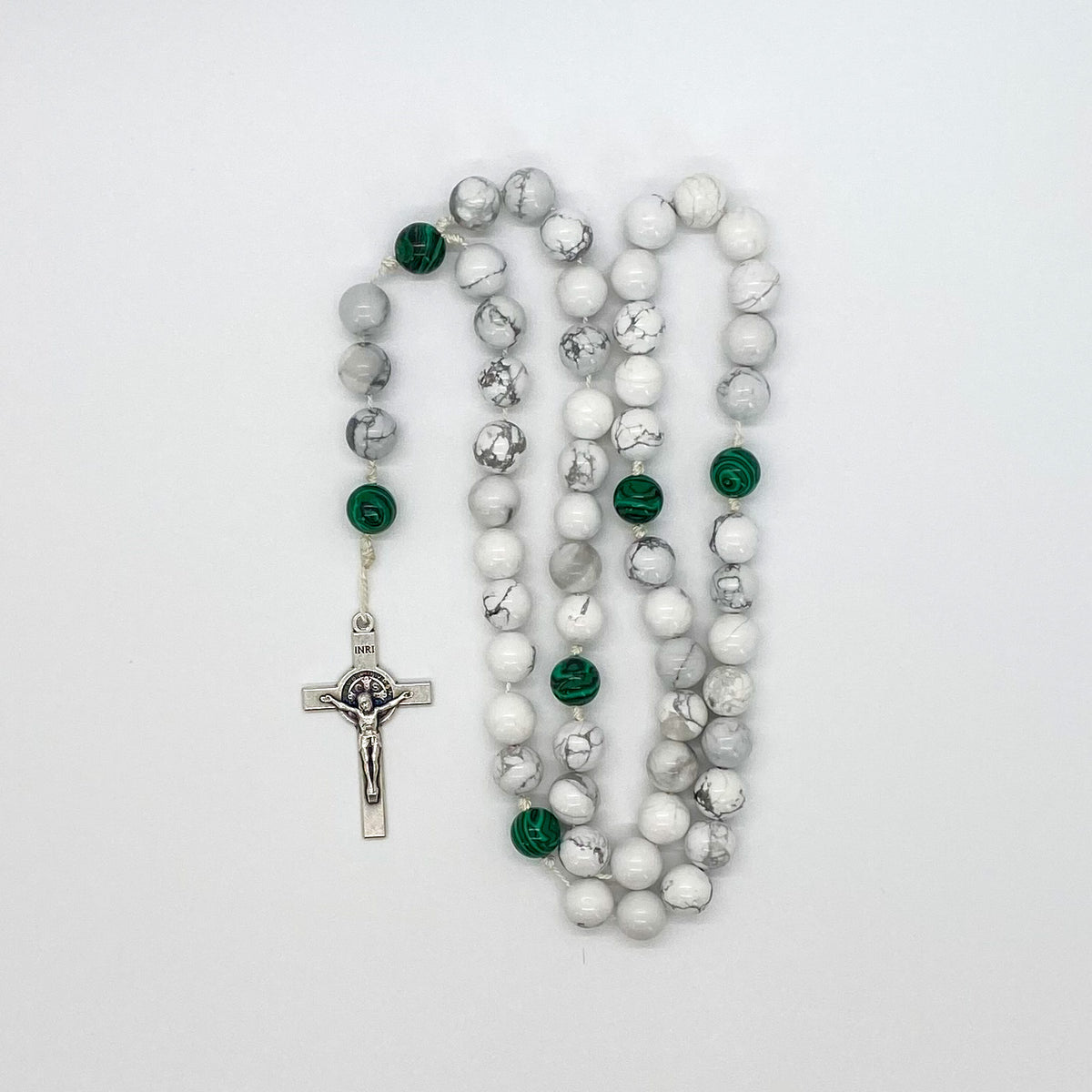 Howlite and Malachite Rosary