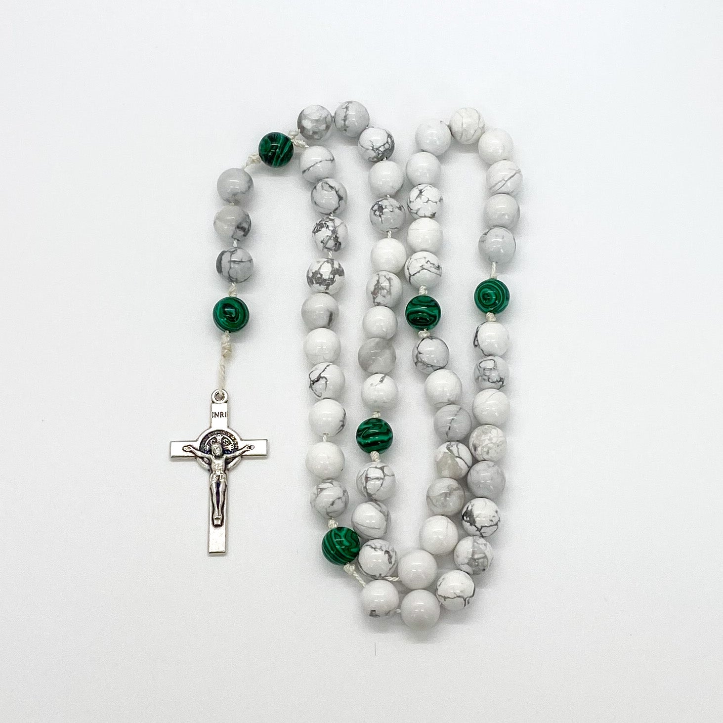 Howlite and Malachite Rosary