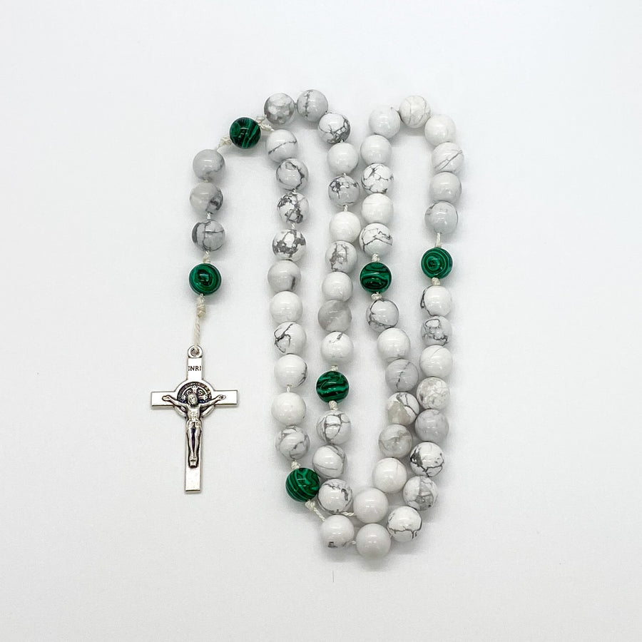 Howlite and Malachite Rosary