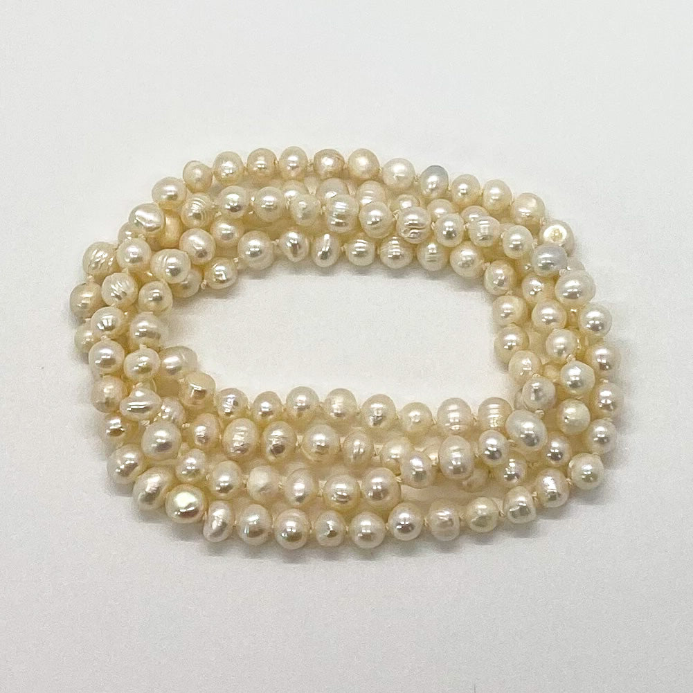 35” White Pearl Necklace