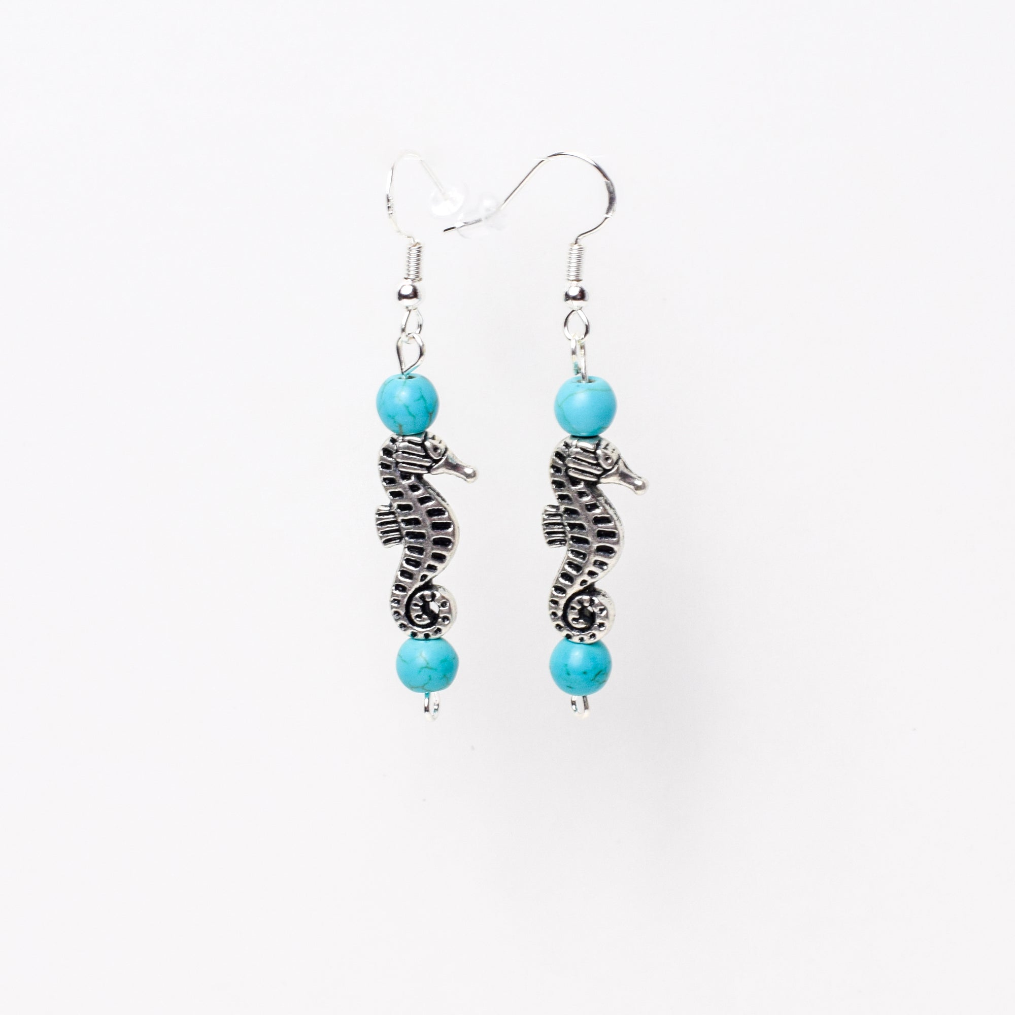 Metal Seahorses w/ Turquoise Accents