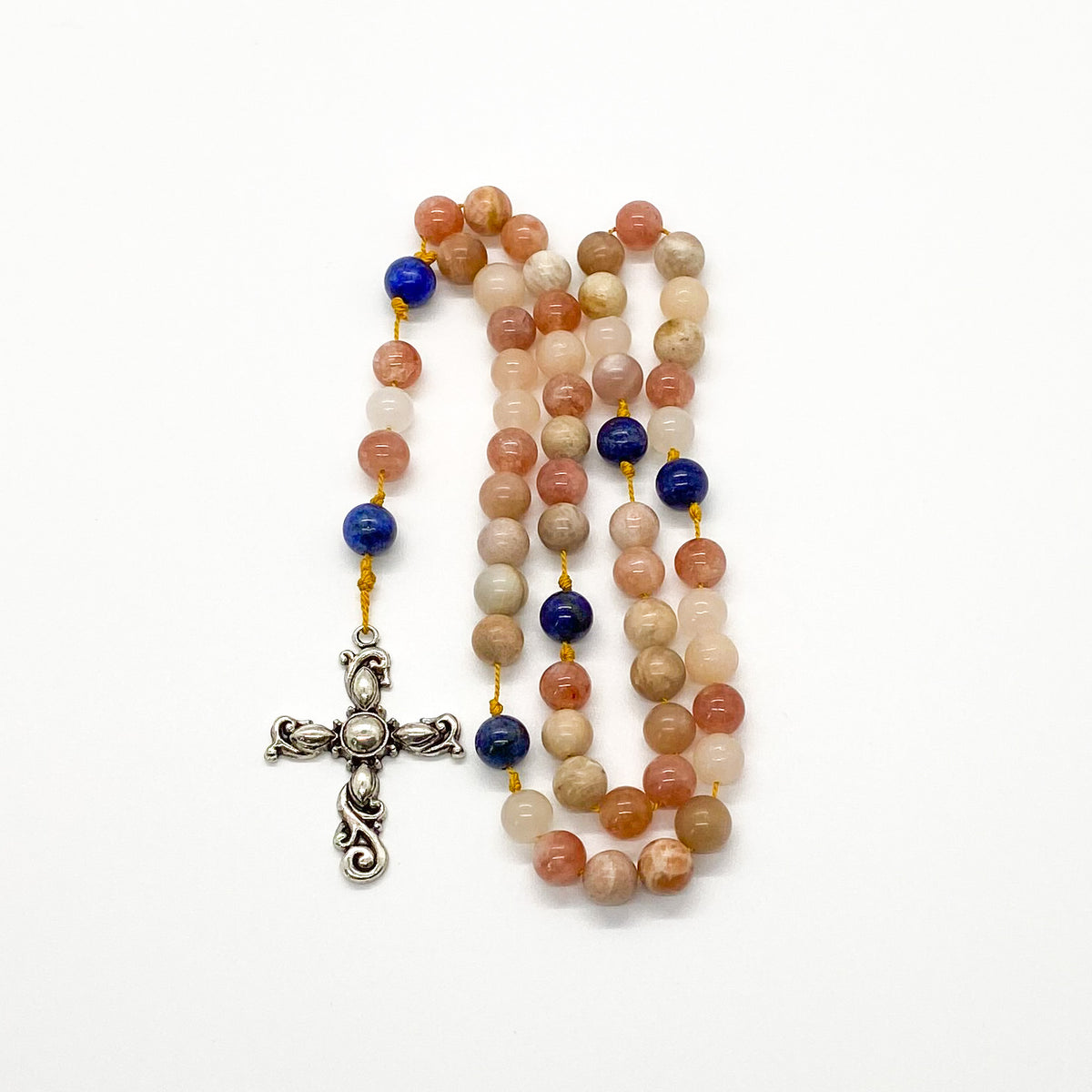 Sunstone and Chrysocolla Rosary