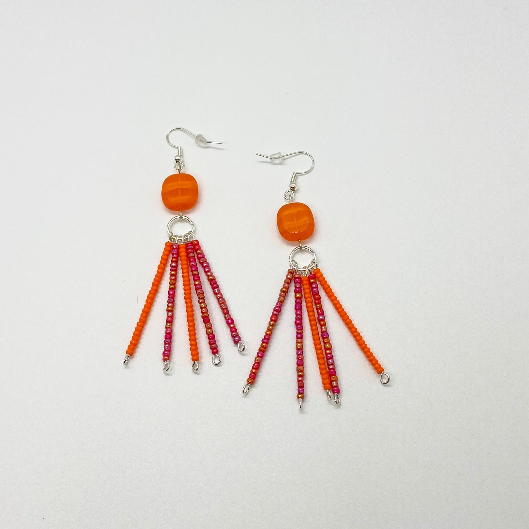 Orange Tassel Earrings