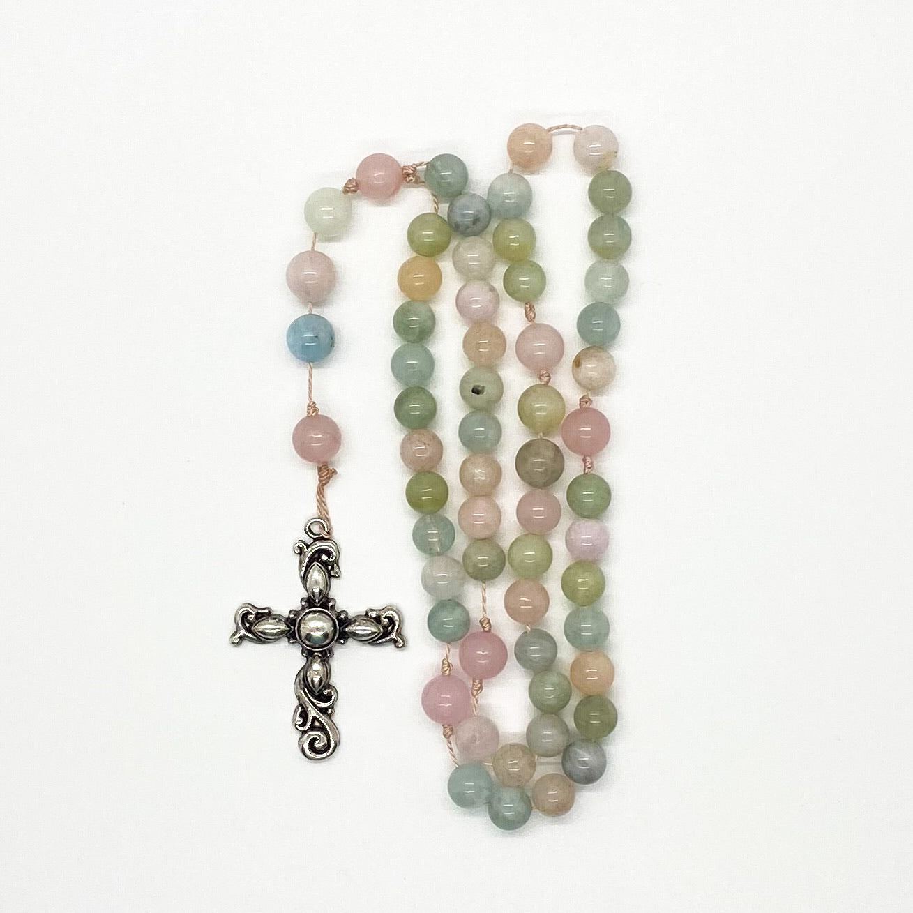 Morganite and Rose Quartz Rosary
