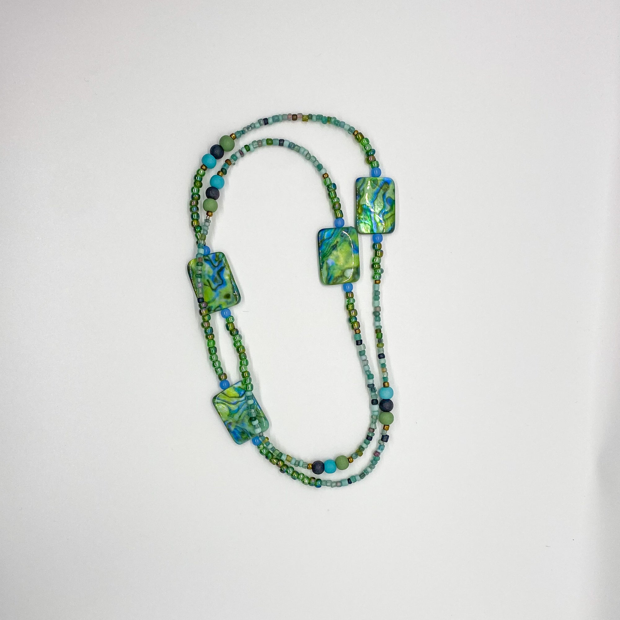 Green &amp; Blue Shell Necklace