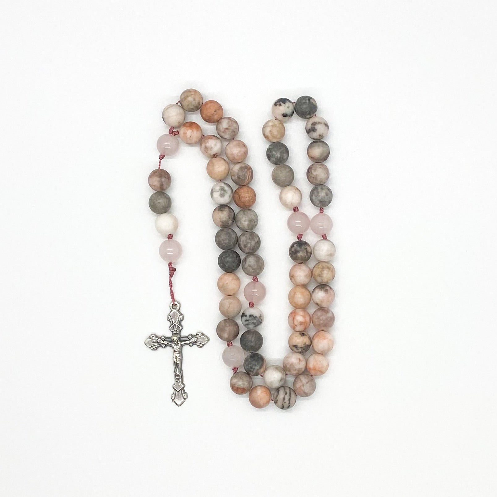 Rose Quartz and Jasper Rosary