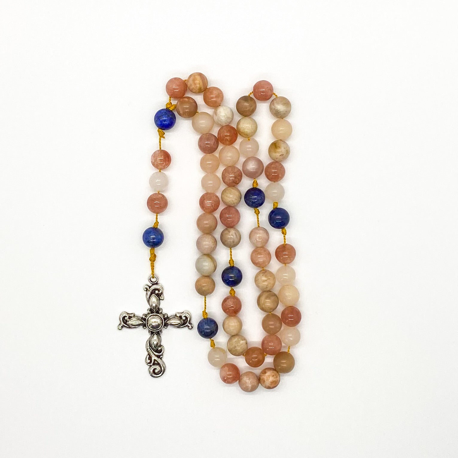 Sunstone and Chrysocolla Rosary