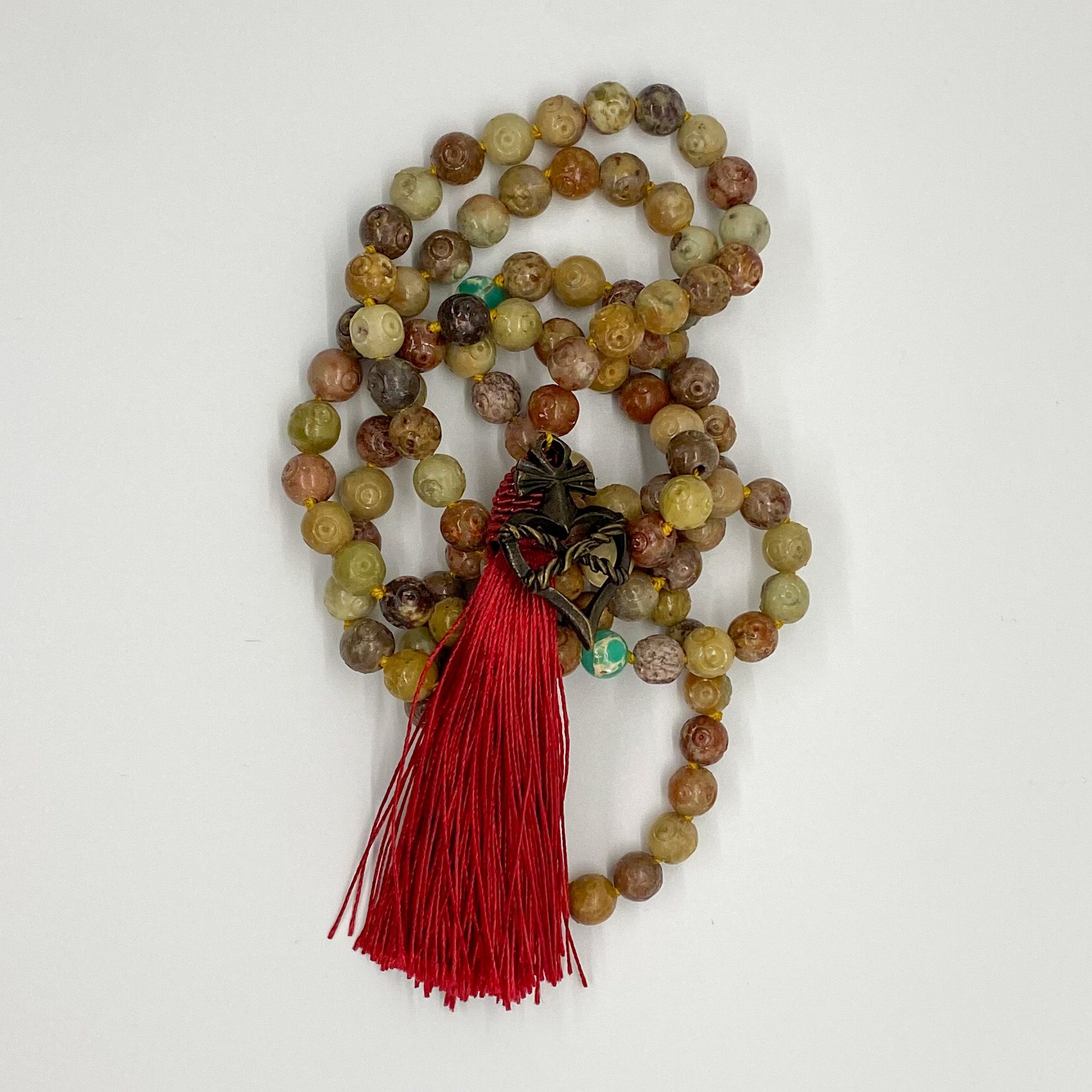 Sacred Heart Amber Mala
