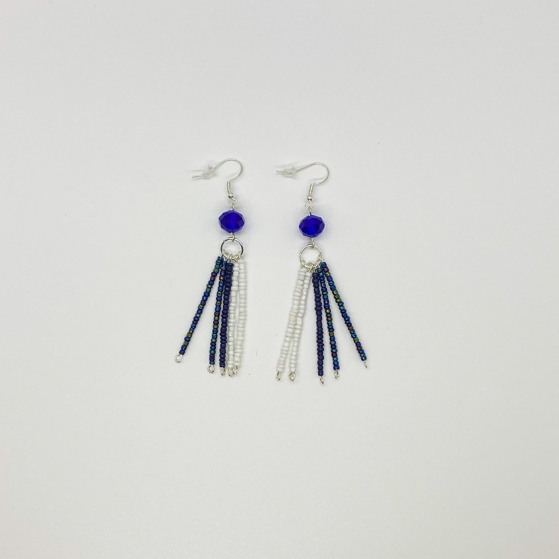 Blue Oil Slick Tassel Earrings