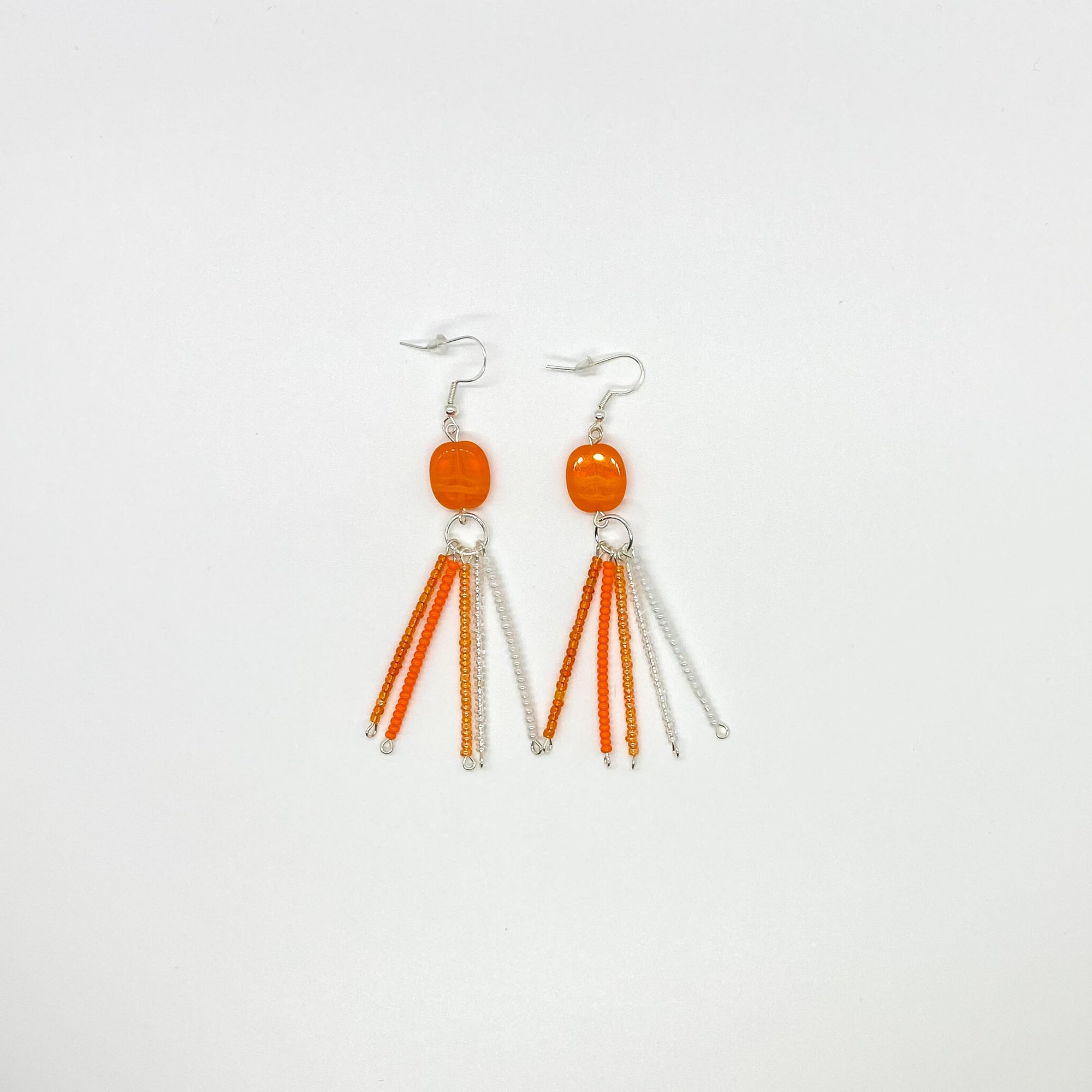 Orange Tassel Earrings