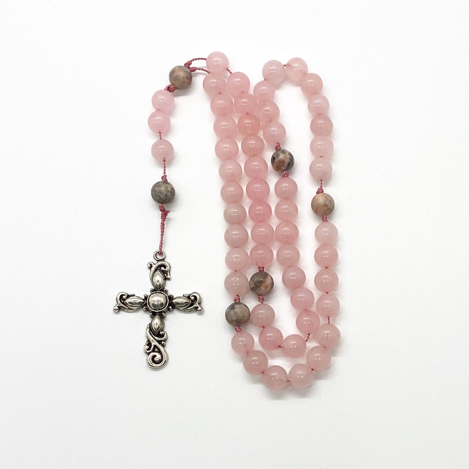Rose Quartz and Jasper Rosary