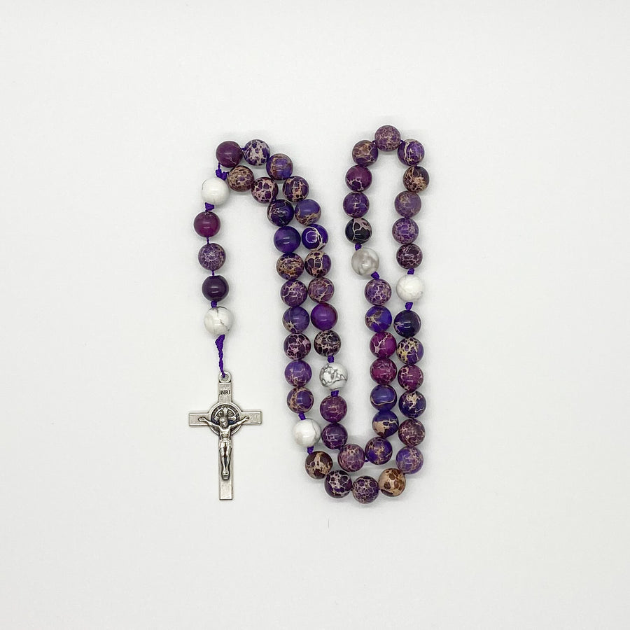 Purple Jasper and Howlite Rosary