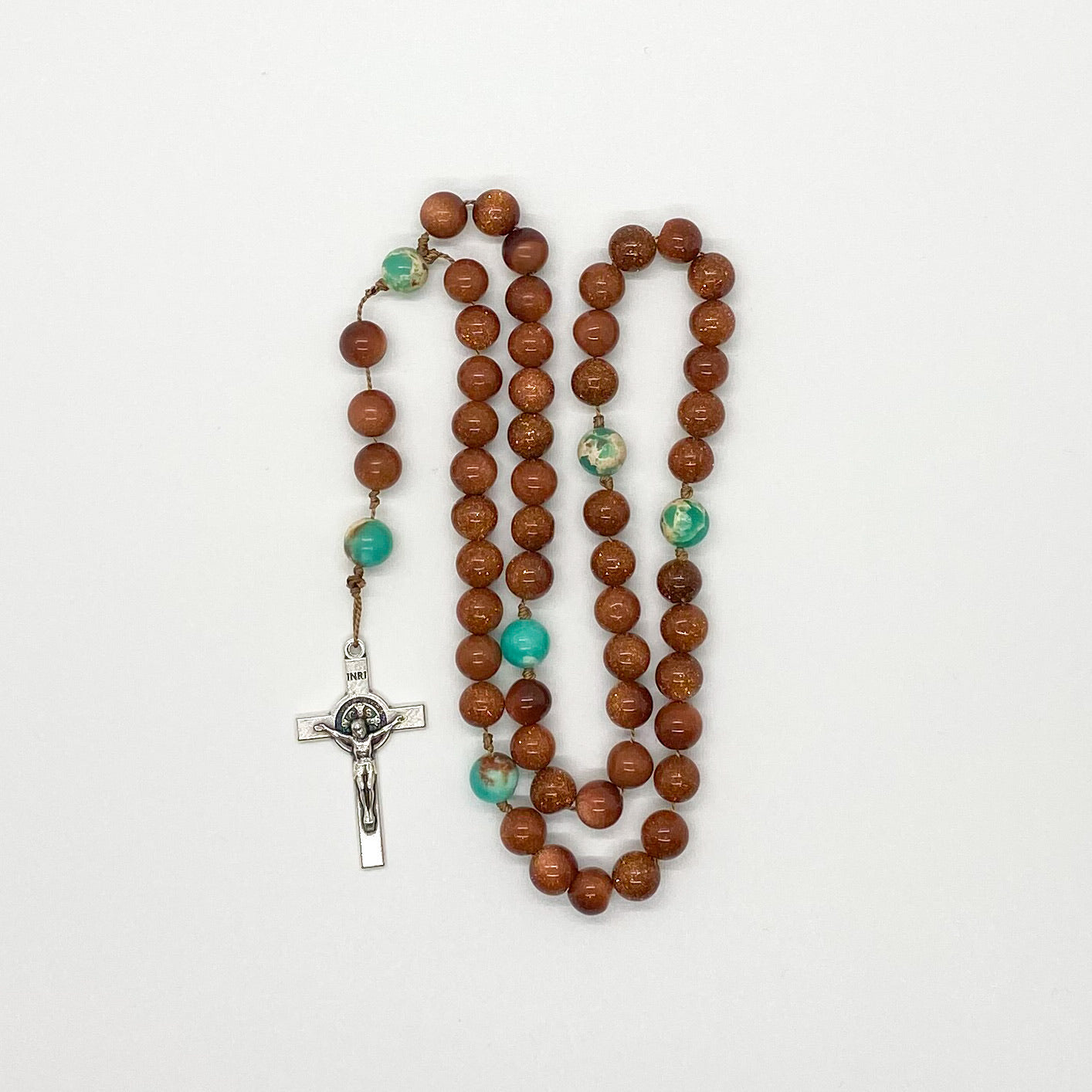 Green Agalmatolite and Goldstone