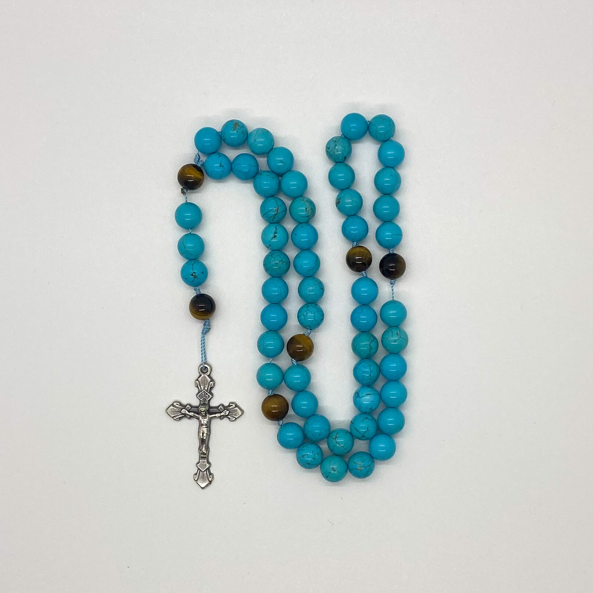 Tiger Eye and Turquoise Rosary