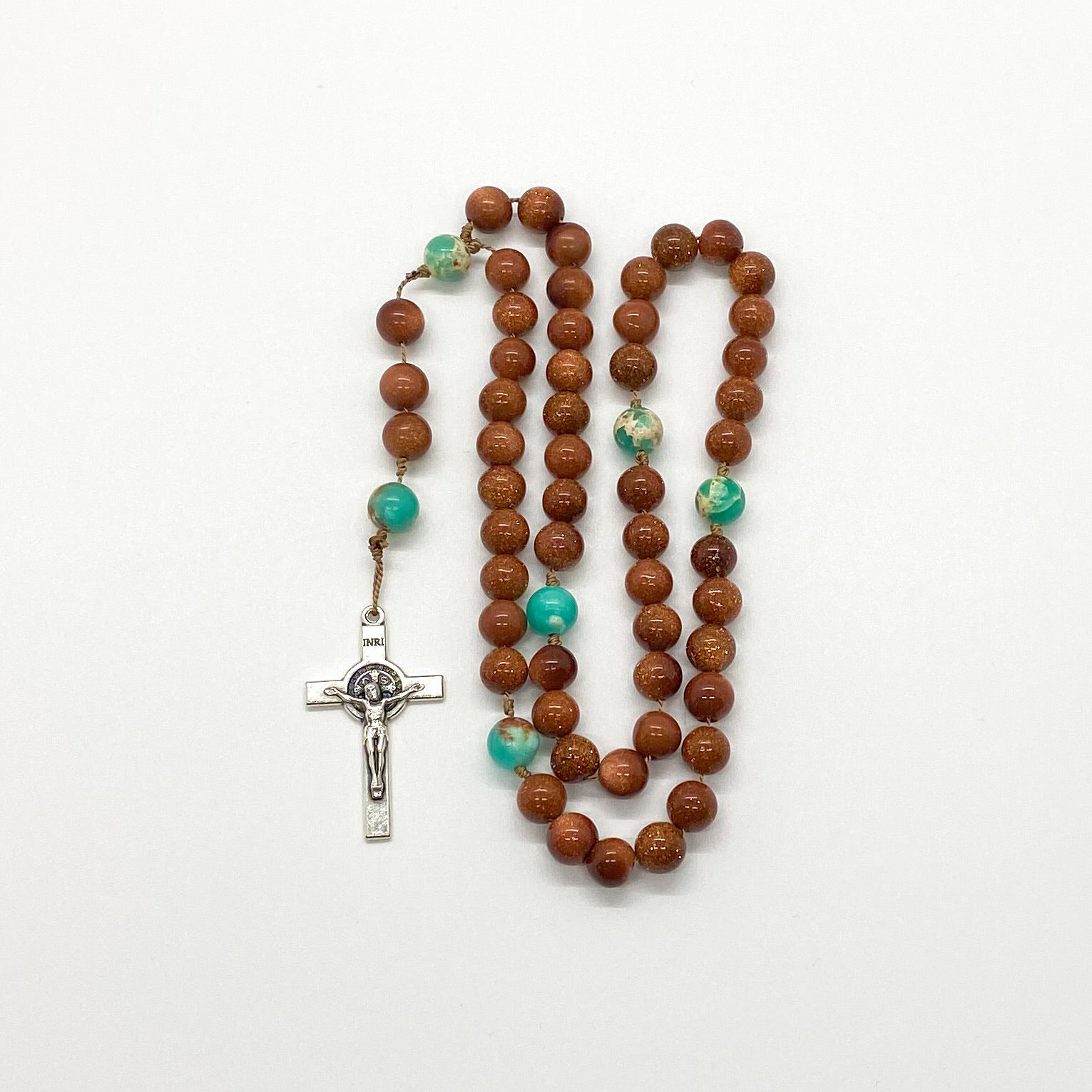 Green Agalmatolite and Goldstone