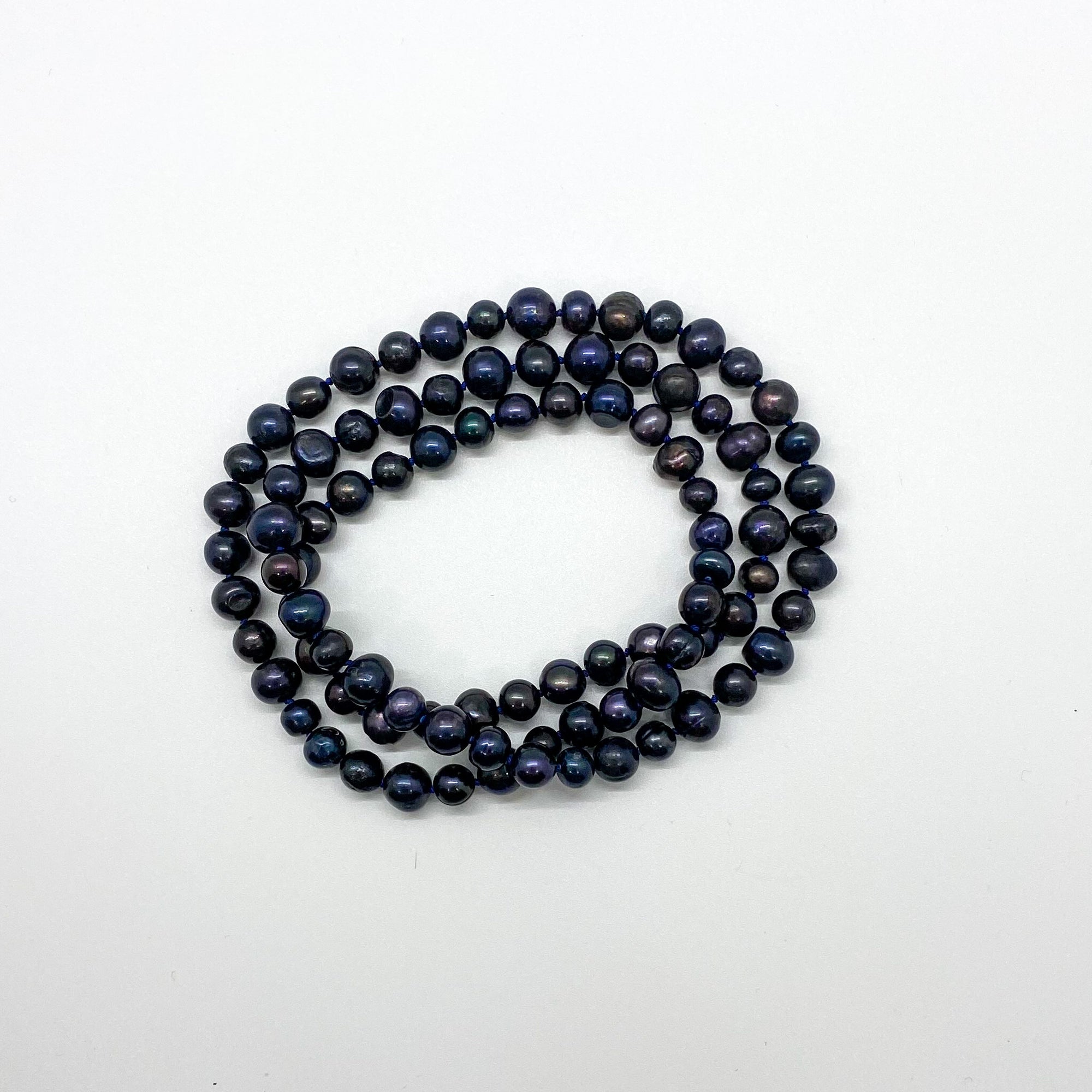 29” Dark Blue Pearl Necklace