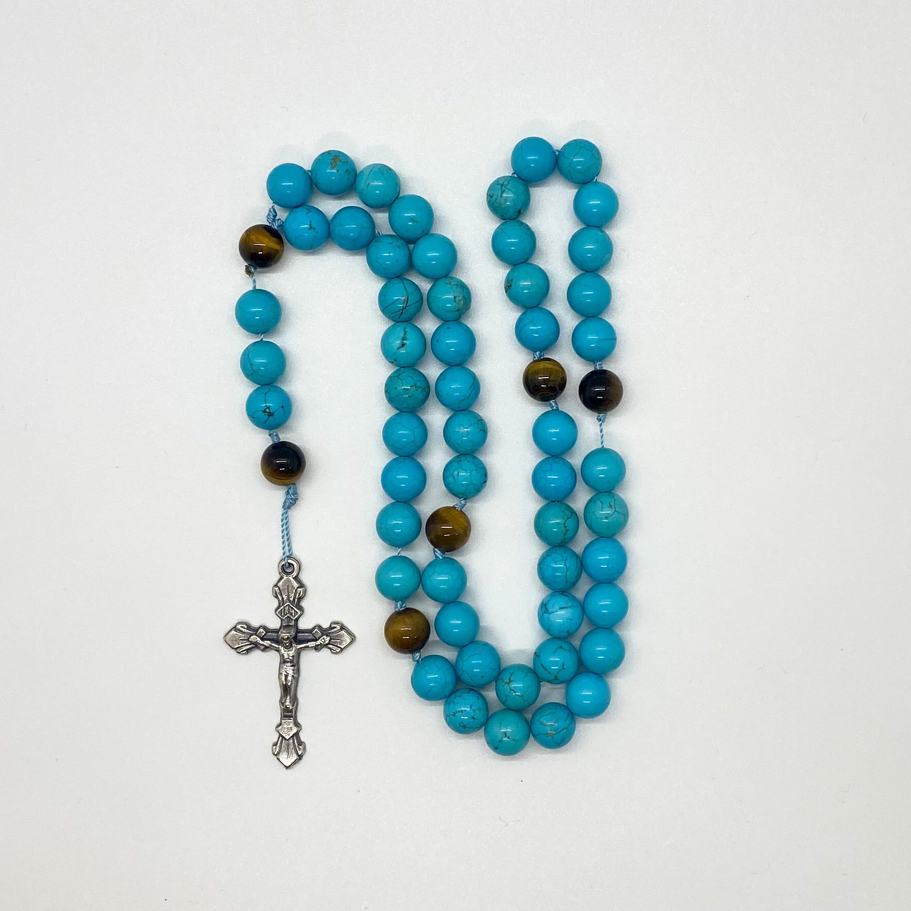 Tiger Eye and Turquoise Rosary