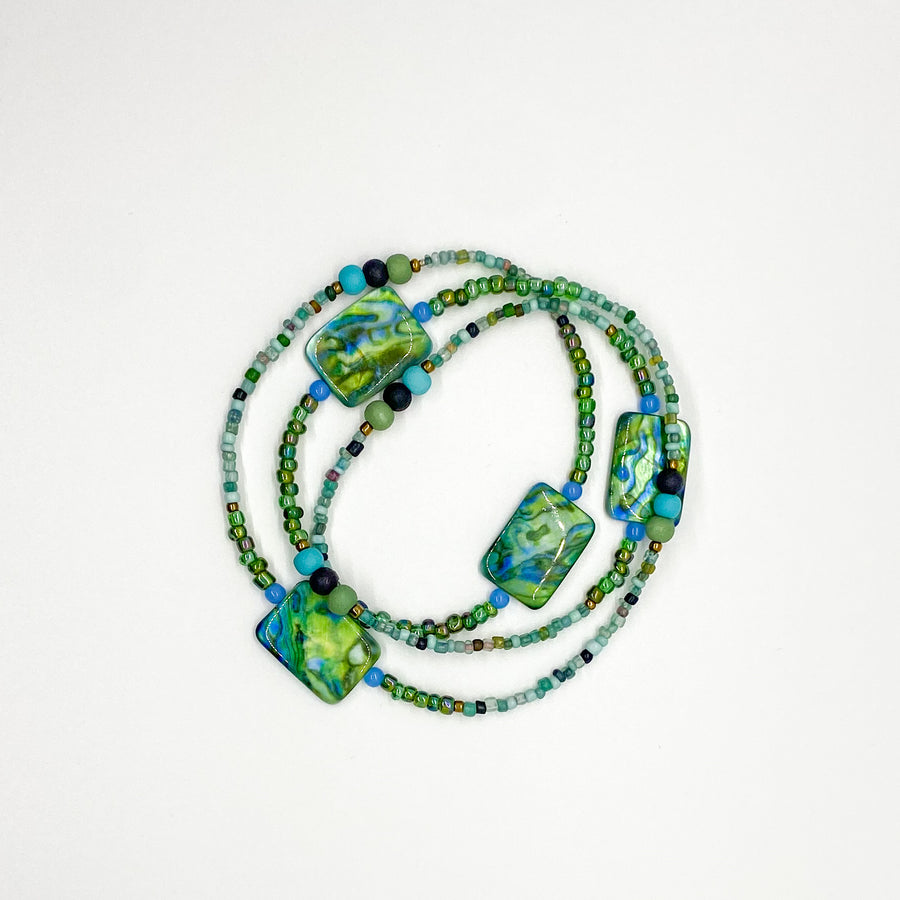 Green & Blue Shell Necklace