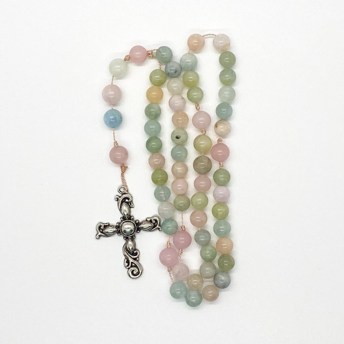 Morganite and Rose Quartz Rosary