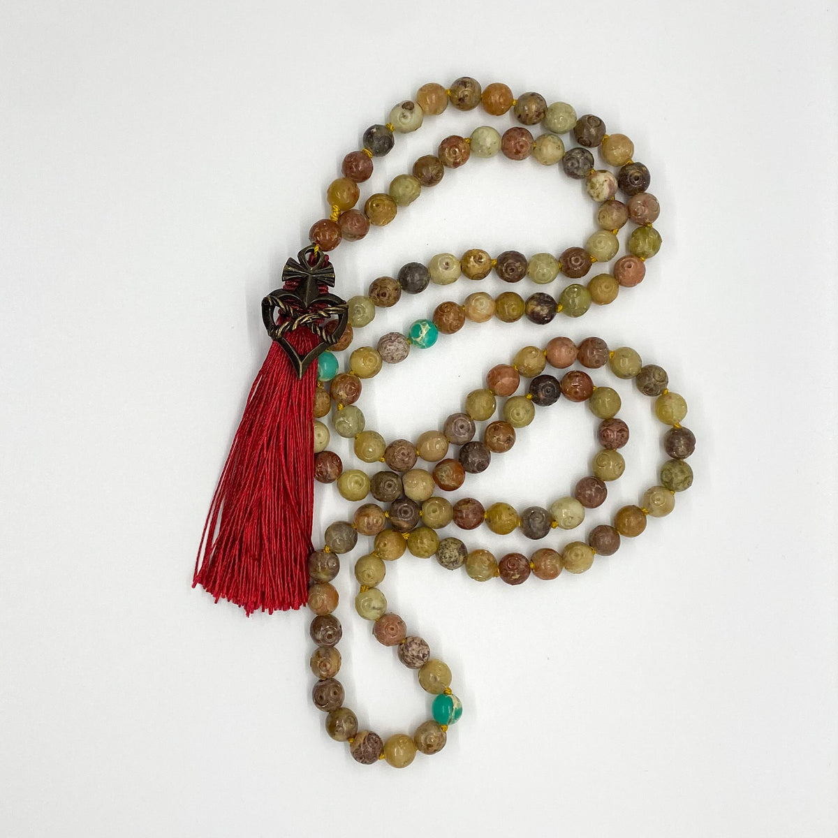 Sacred Heart Amber Mala