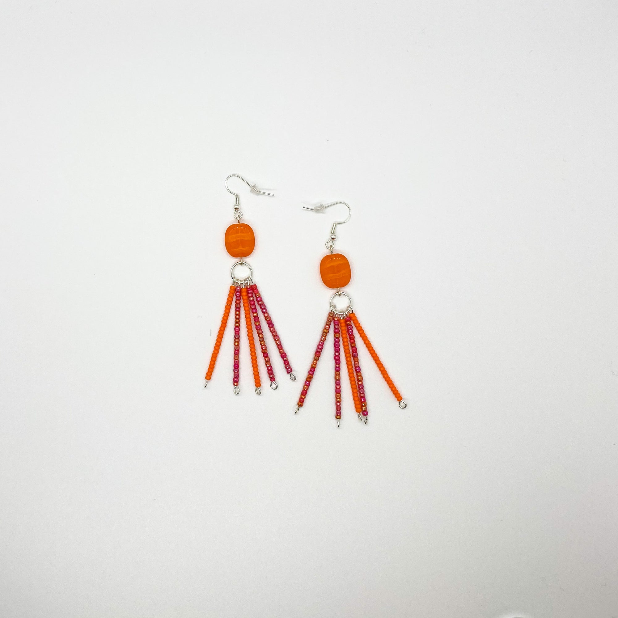 Orange Tassel Earrings