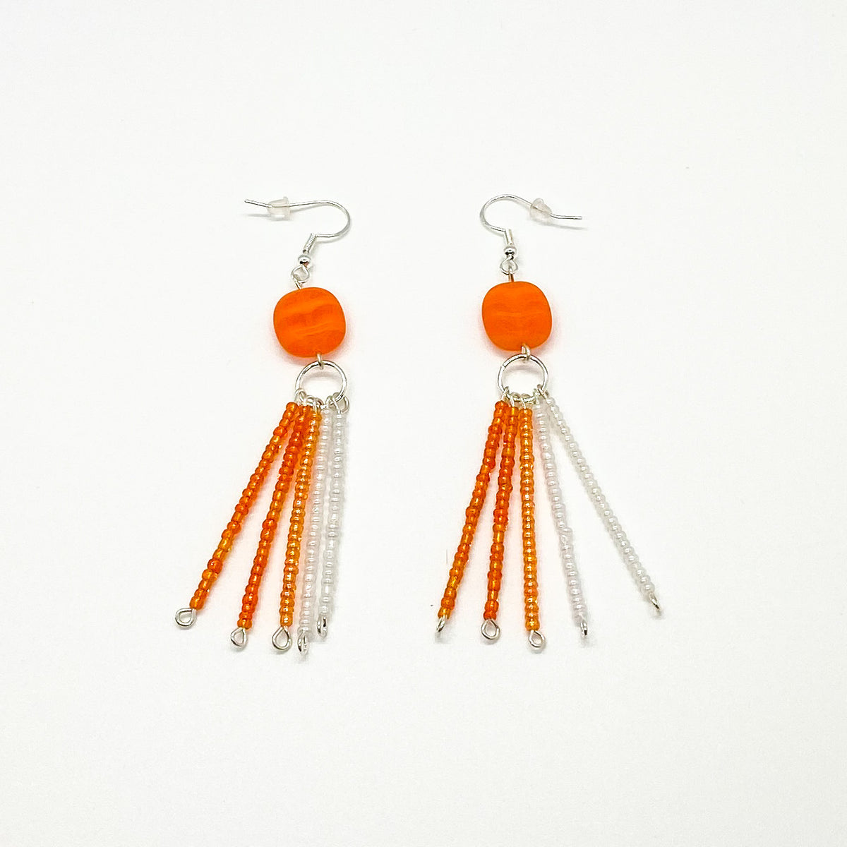 Orange Tassel Earrings