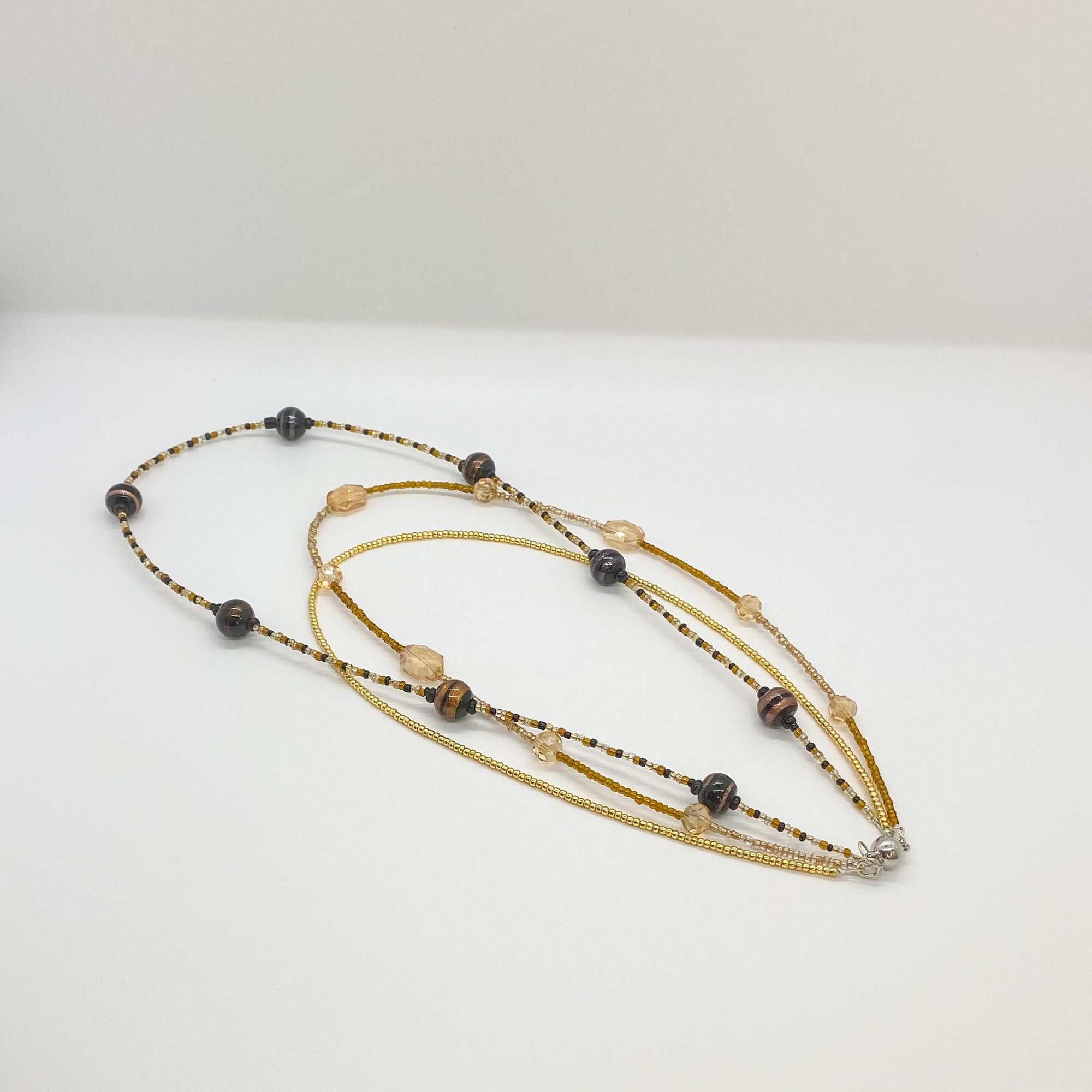 Gold and Black Tiered Necklace